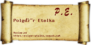 Polgár Etelka névjegykártya
