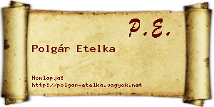 Polgár Etelka névjegykártya